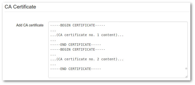 Installing multiple CA certificates